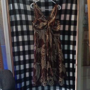 Elegant Brown Patterned Dress